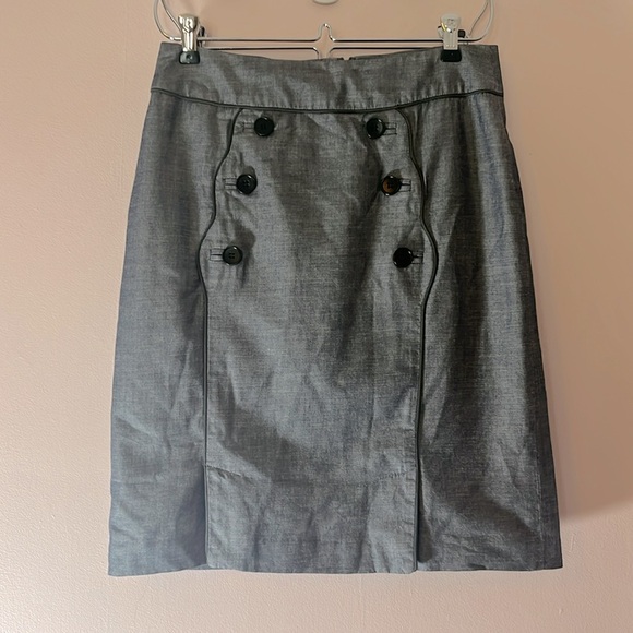 Anthropologie Idra knee length skirt back zip 100% cotton fully lined - Picture 1 of 6
